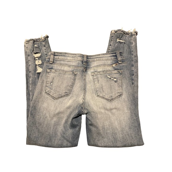 KanCan Juniors Denim Jeans Size 7/27 Distressed Mid-Rise - Picture 3 of 5